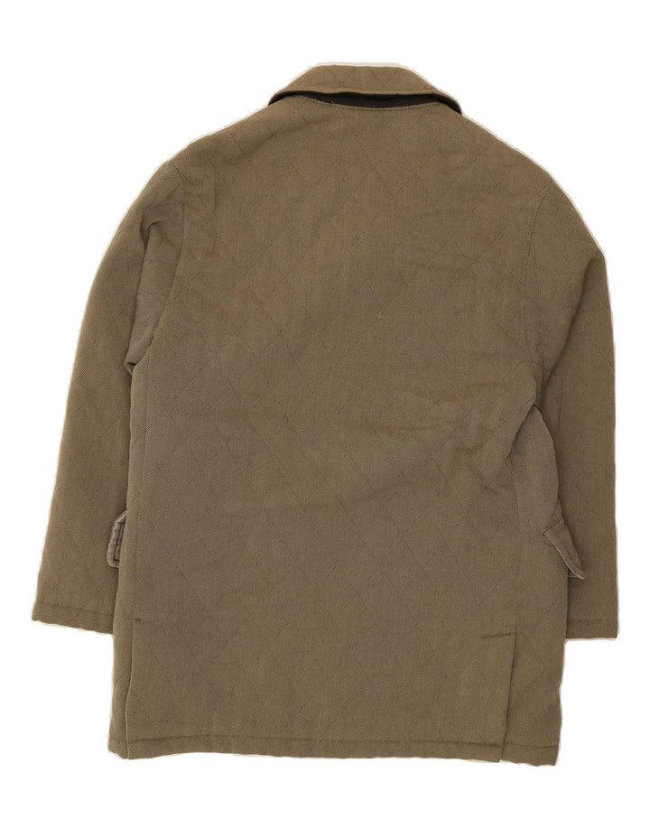 DOLOMITEN Mens Quilted Overcoat UK 38 Medium Grey Viscose Vintage Dolomiten and Second-Hand Dolomiten from Messina Hembry 
