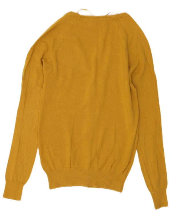 Zara Womens Cardigan Sweater UK 12 Medium Yellow Cotton