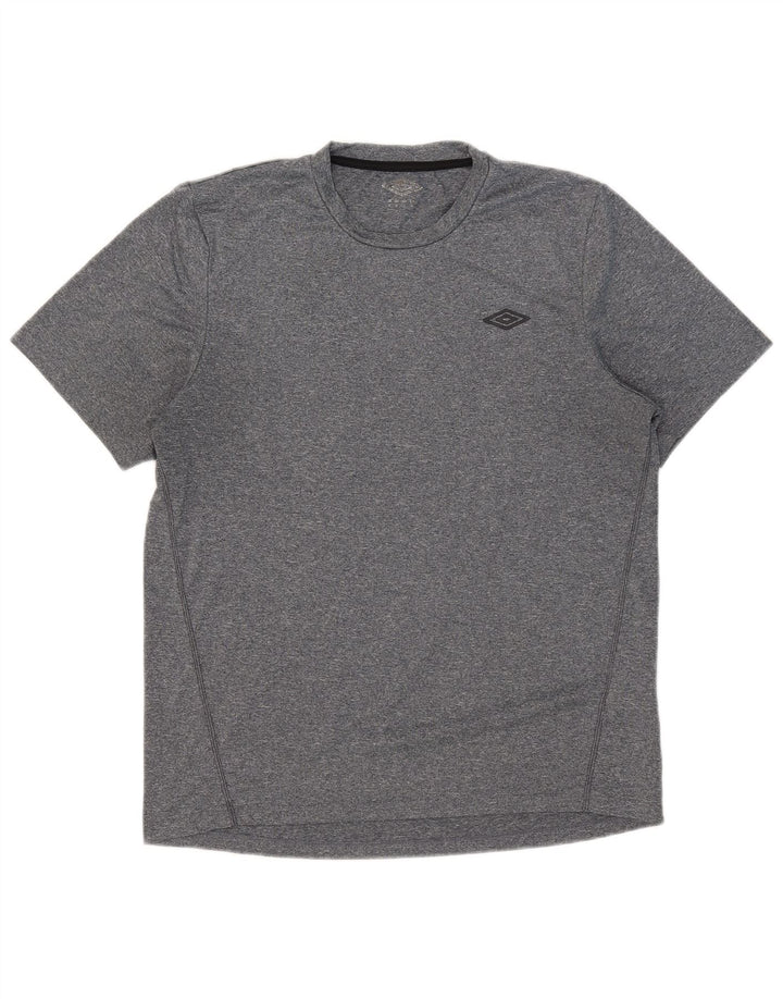 Umbro Herre T-Shirt Top Medium Grey Flecked Polyester