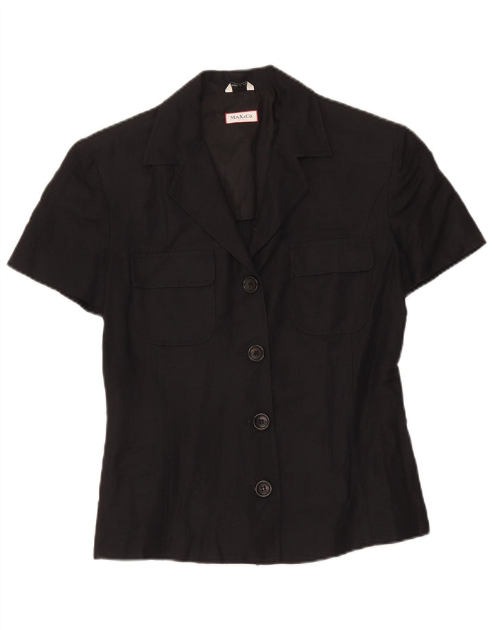 Max & Co. Veste blazer à manches courtes 3 boutons pour femme UK 10 Small Noir