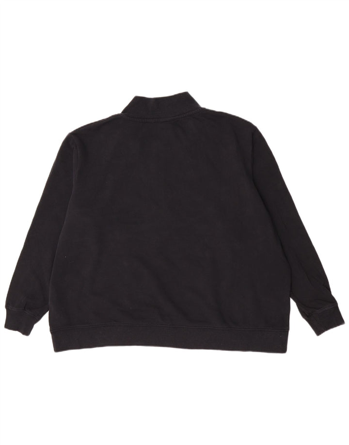 Marks & Spencer Womens 1/4 Zip Oversized Sweatshirt Jumper UK 18 XL Black