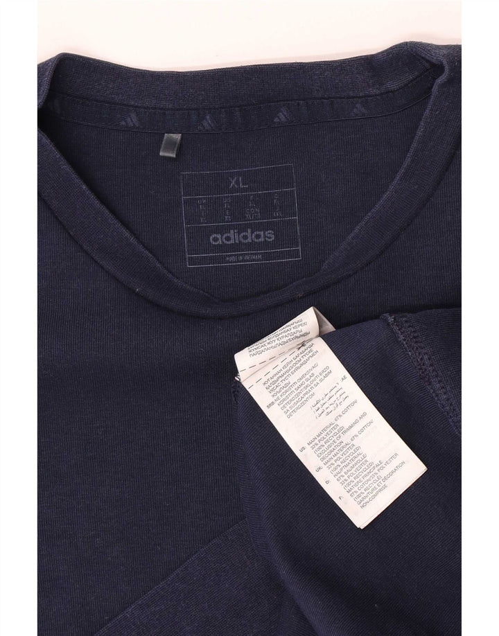 Adidas Mens Regular Fit Sweatshirt Jumper XL Navy Blue Cotton