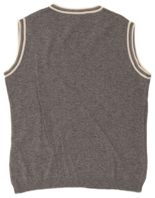 Trussardi Junior Boys Vest Tank Top 13-14 Years Grey Striped Viscose