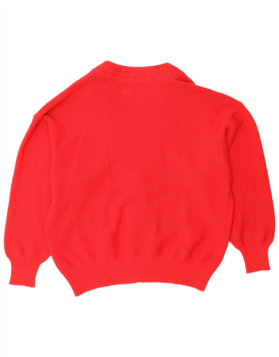 Vintage Womens Cardigan Sweater EU 44 XL Red Wool