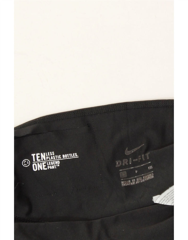 NIKE Womens Dri Fit Graphic Leggings UK 8 Small  Black Polyester Vintage Nike and Second-Hand Nike from Messina Hembry 