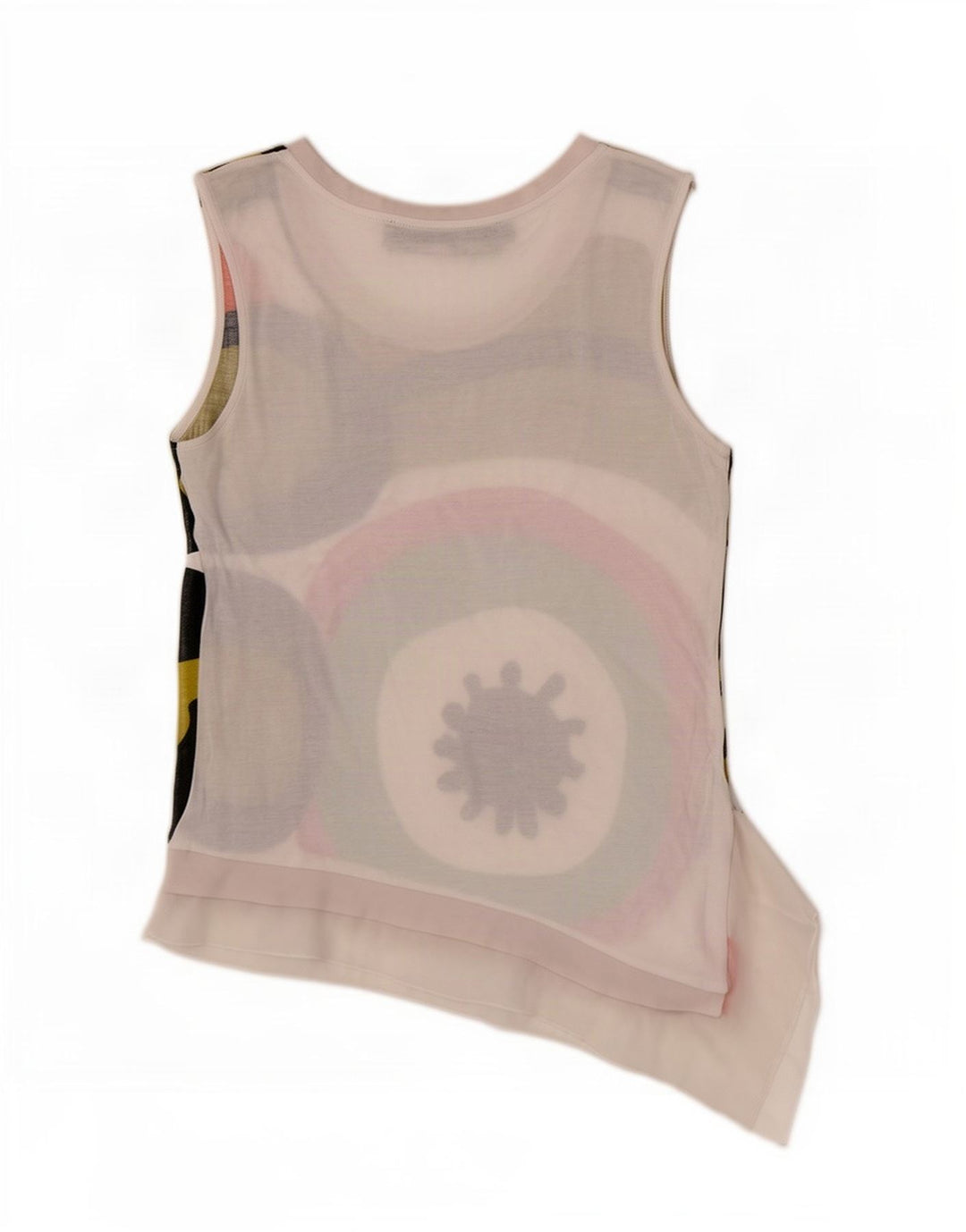 Desigual Damen Asymmetrisches Trägershirt UK 12 Mittelweiß Geometrisch