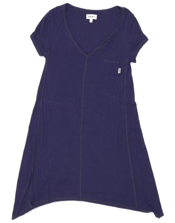 Abito a tunica da donna Dkny UK 10 piccolo in rayon blu navy