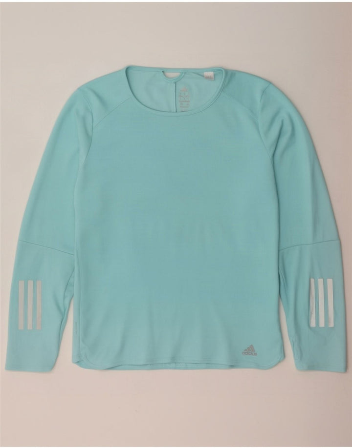 Adidas Womens Climacool Top Long Sleeve UK 12/14 Medium Blue Polyester
