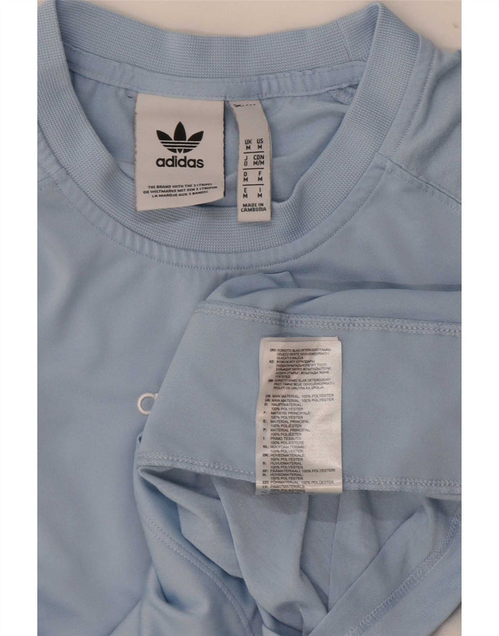 Adidas Mens Graphic T-Shirt Top Médio Azul Colorblock Poliéster