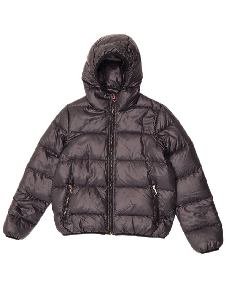 Seventy Womens Hooded Padded Jacket IT 44 Medium Black Polyamide