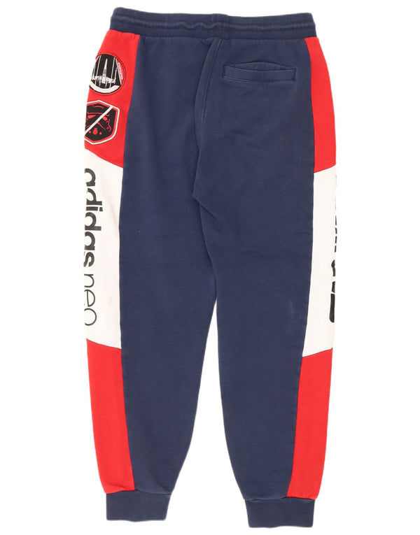 Adidas Mens Graphic Tracksuit Trousers Joggers Medium Navy Blue Colourblock
