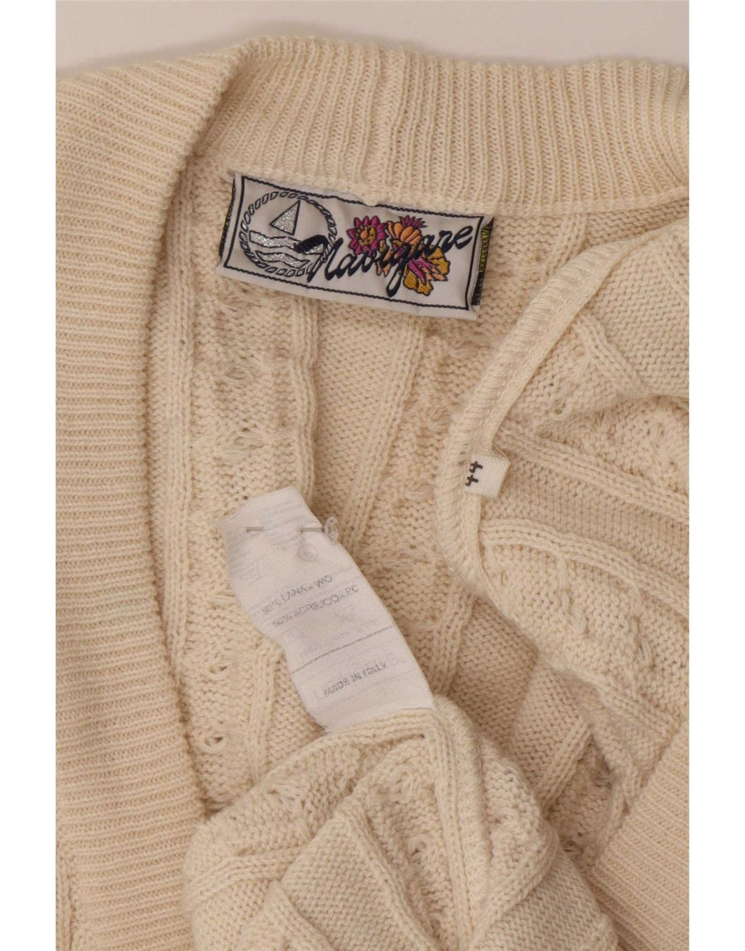 Navigare Cardigan Femme Pull IT 44 Laine Beige Moyen