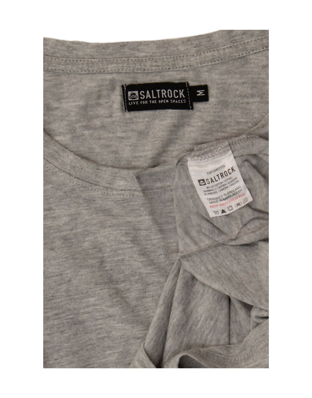Saltrock Mens T-Shirt Top Medium Grey Cotton