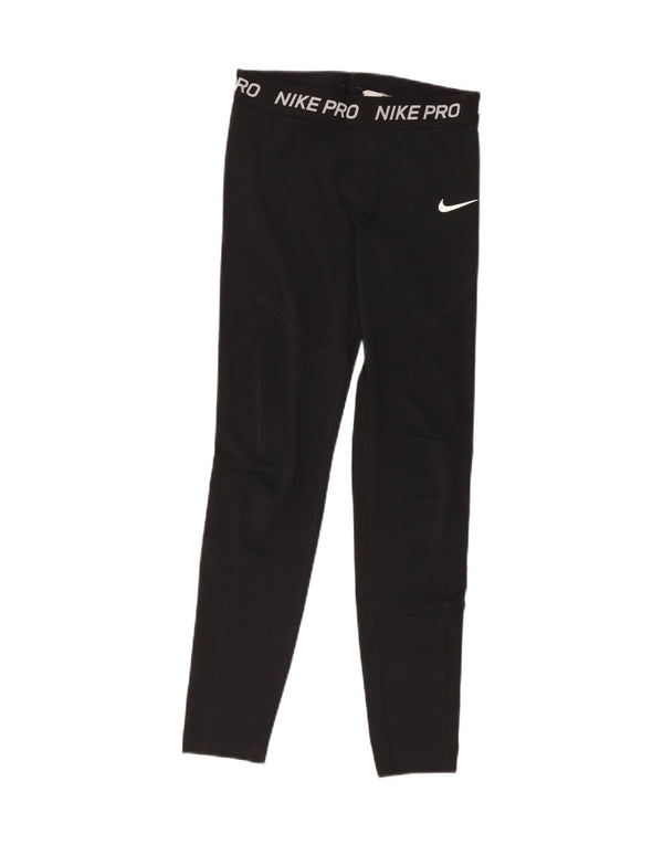 Nike Womens Graphic Leggings UK 10 Small Schwarz Polyester