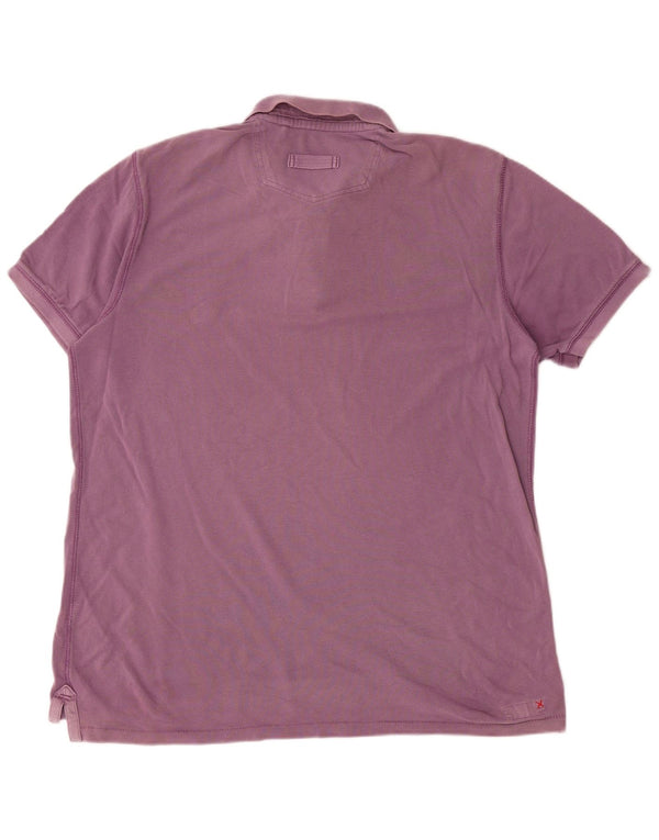 Camisa polo masculina Fat Face grande algodão roxo