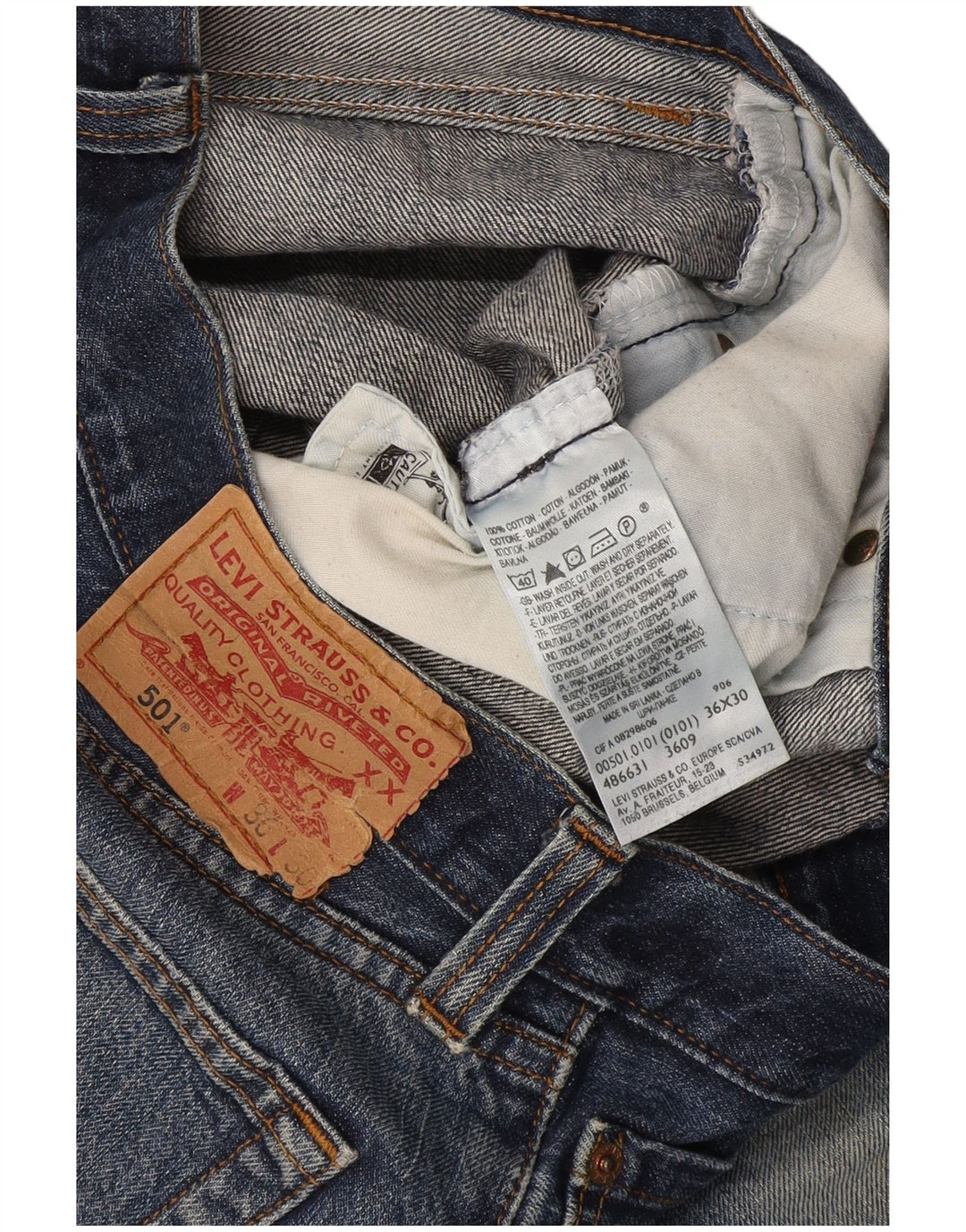 Levi's Mens 501 Straight Jeans W36 L27 Blue Cotton