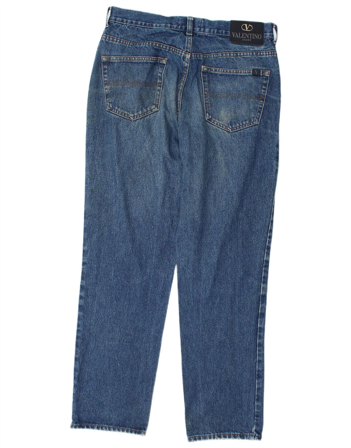 Valentino Womens Straight Jeans W34 L31 Blue Cotton