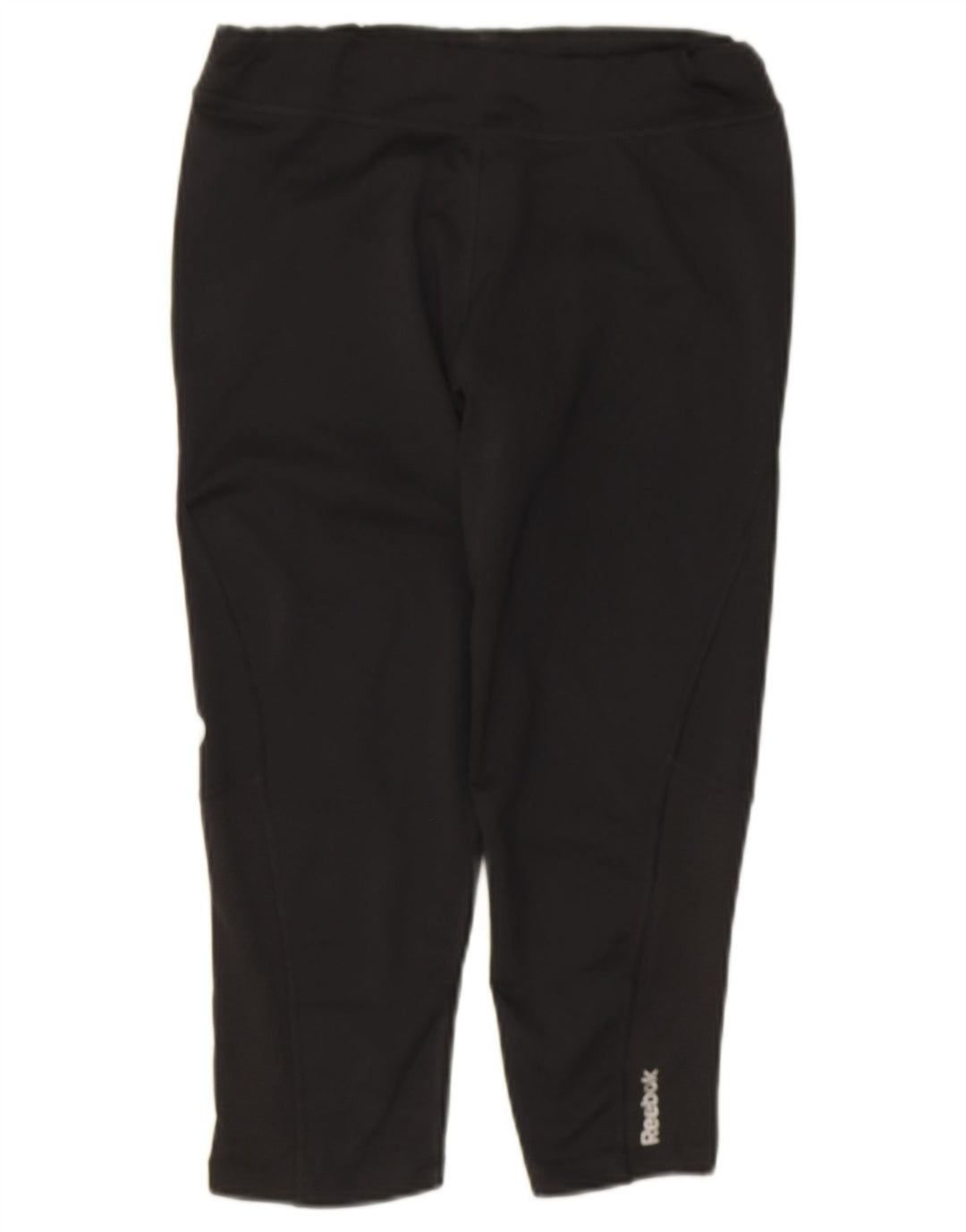 Reebok Dame Capri Leggings UK 8/10 Small Black Polyester