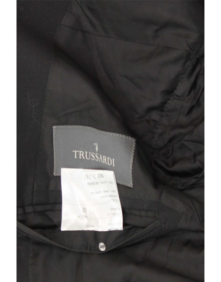 Jachetă pentru bărbați Trussardi cu 2 nasturi IT 52 XL Lână neagră