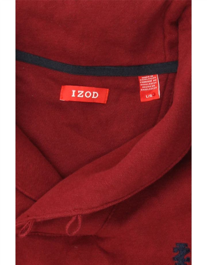 IZOD Mens Shawl Neck Sweatshirt Jumper Large Burgundy Cotton Vintage Izod and Second-Hand Izod from Messina Hembry 