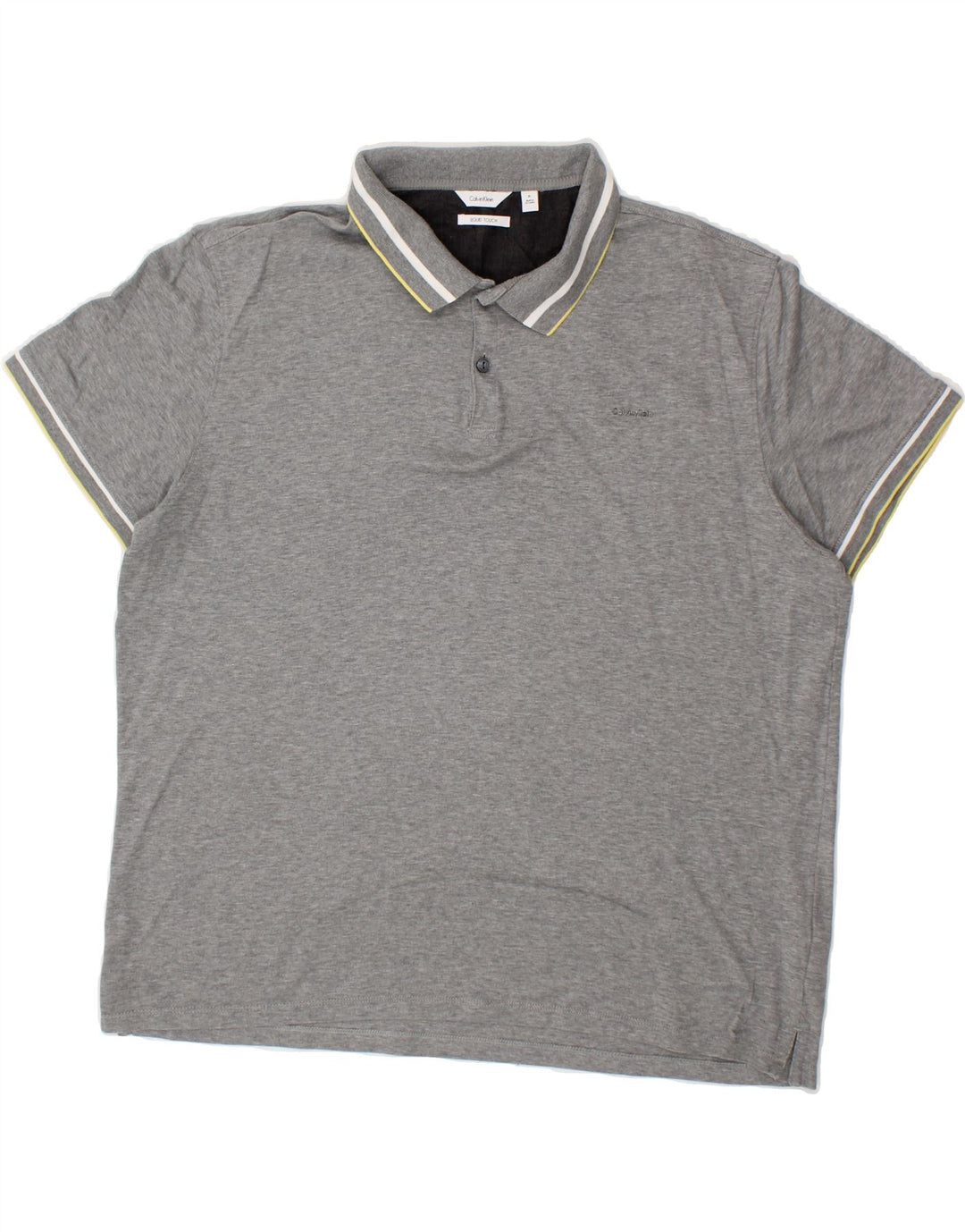 CALVIN KLEIN Mens Polo Shirt XL Grey Cotton Vintage Calvin Klein and Second-Hand Calvin Klein from Messina Hembry 