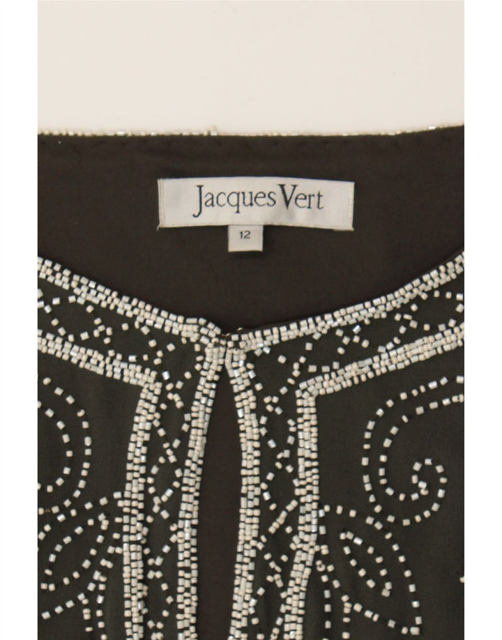 JACQUES VERT Womens See Through 3/4 Sleeve Blouse Top UK 12 Medium Grey Vintage Jacques Vert and Second-Hand Jacques Vert from Messina Hembry 