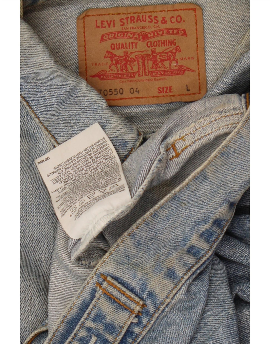 Levi's Mens Denim Jacket UK 40 Large Blue Cotton