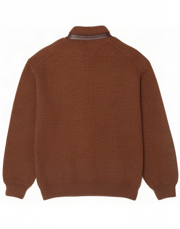 Marek Mens Cardigan Sweater Large Brown Acrylic