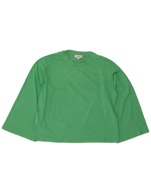 Cos Womens Top Manga Longa Reino Unido 14 Algodão Verde Médio
