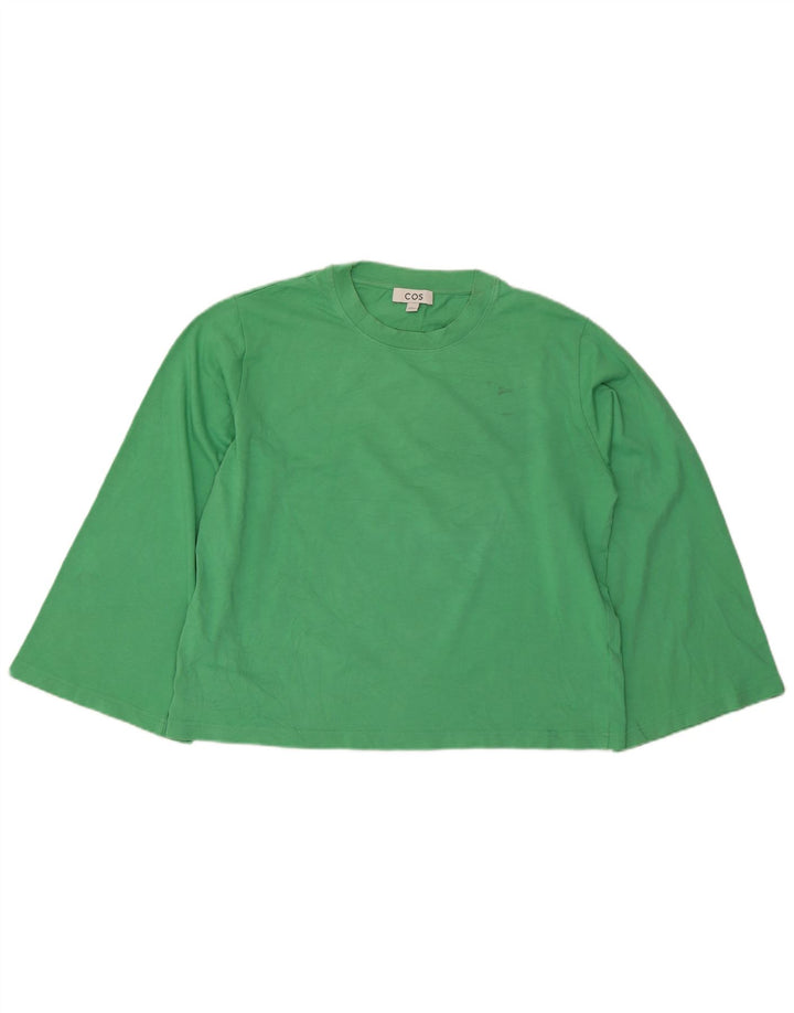 Cos Womens Top Long Sleeve UK 14 Medium Green Cotton