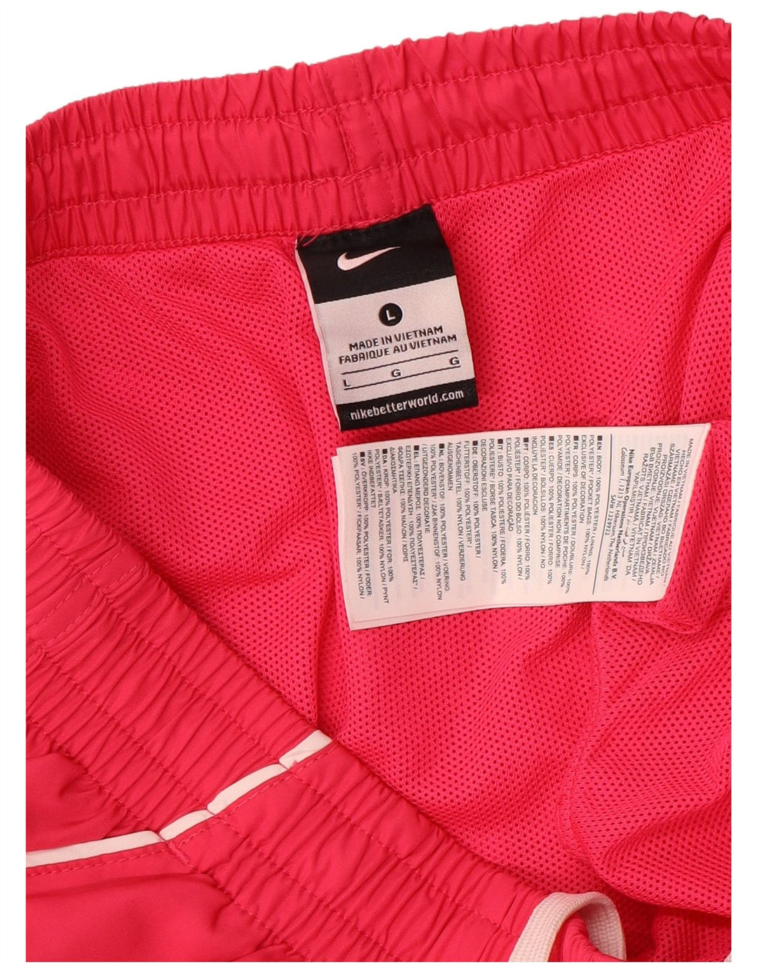 Męskie spodenki sportowe Nike z grafiką, duże, różowe, poliestrowe