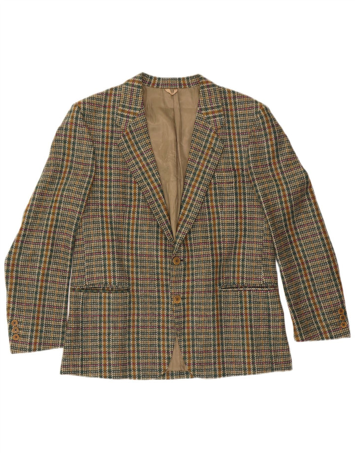 Tiglio Mens 2 Button Blazer Jacket IT 50 Large Green Check