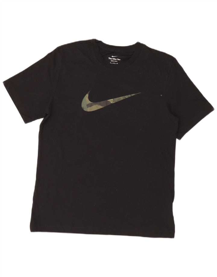 Nike Mens Dri Fit Graphic T-Shirt Top Medium Black Cotton