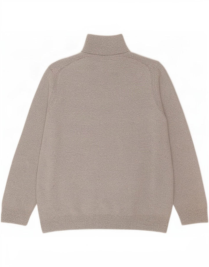 Marks & Spencer Mens Zip Neck Jumper Sweater Large Off White Flecked Cotton