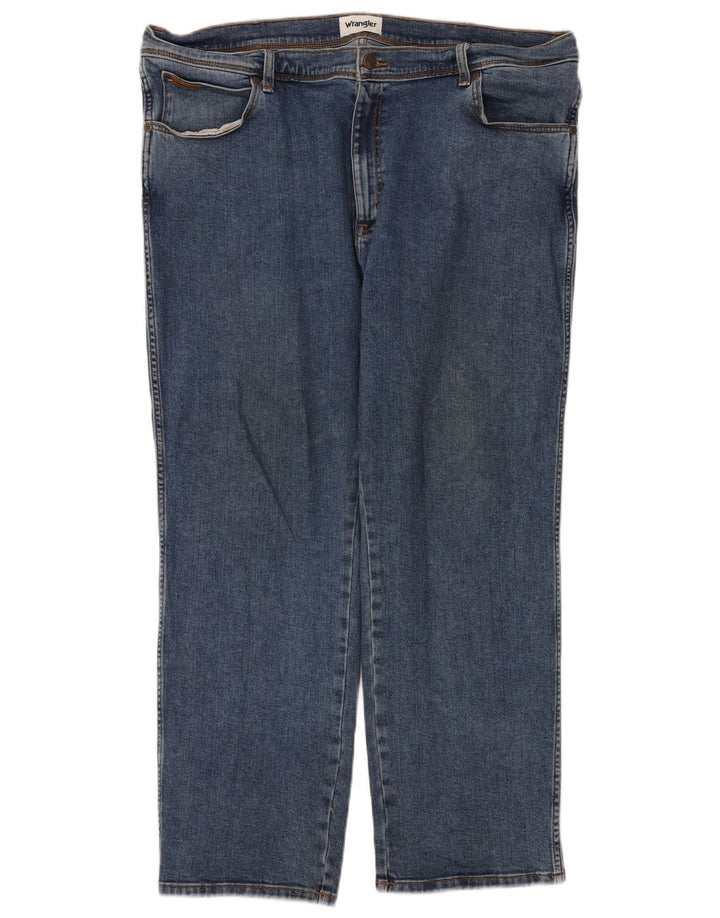 Wrangler Mens Texas Straight Jeans W44 L30 Blue Cotton