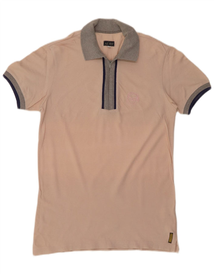 ARMANI JEANS Mens Polo Shirt Medium Pink Cotton