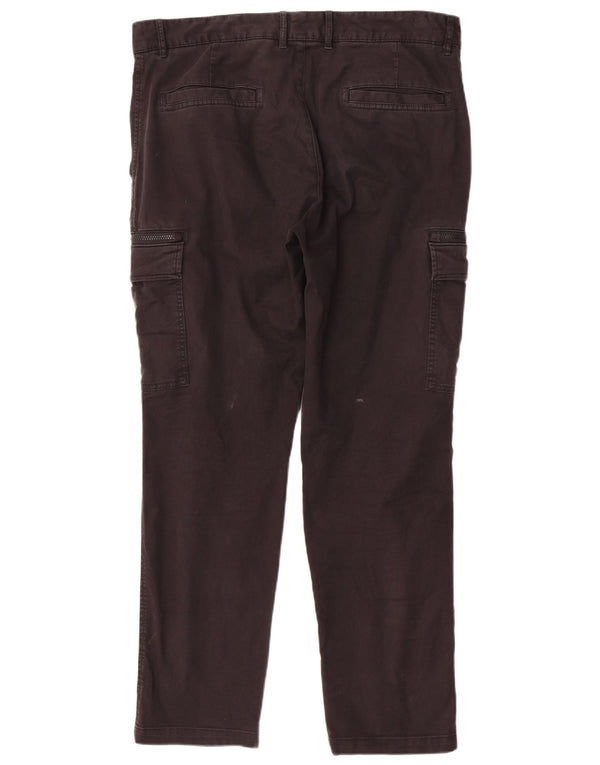 Hugo Boss Mens Tapered Cargo Trousers IT 52 XL W38 L31 Black Cotton