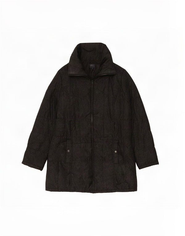 Marks & Spencer Womens Padded Coat UK 14 Medium Grey Polyester