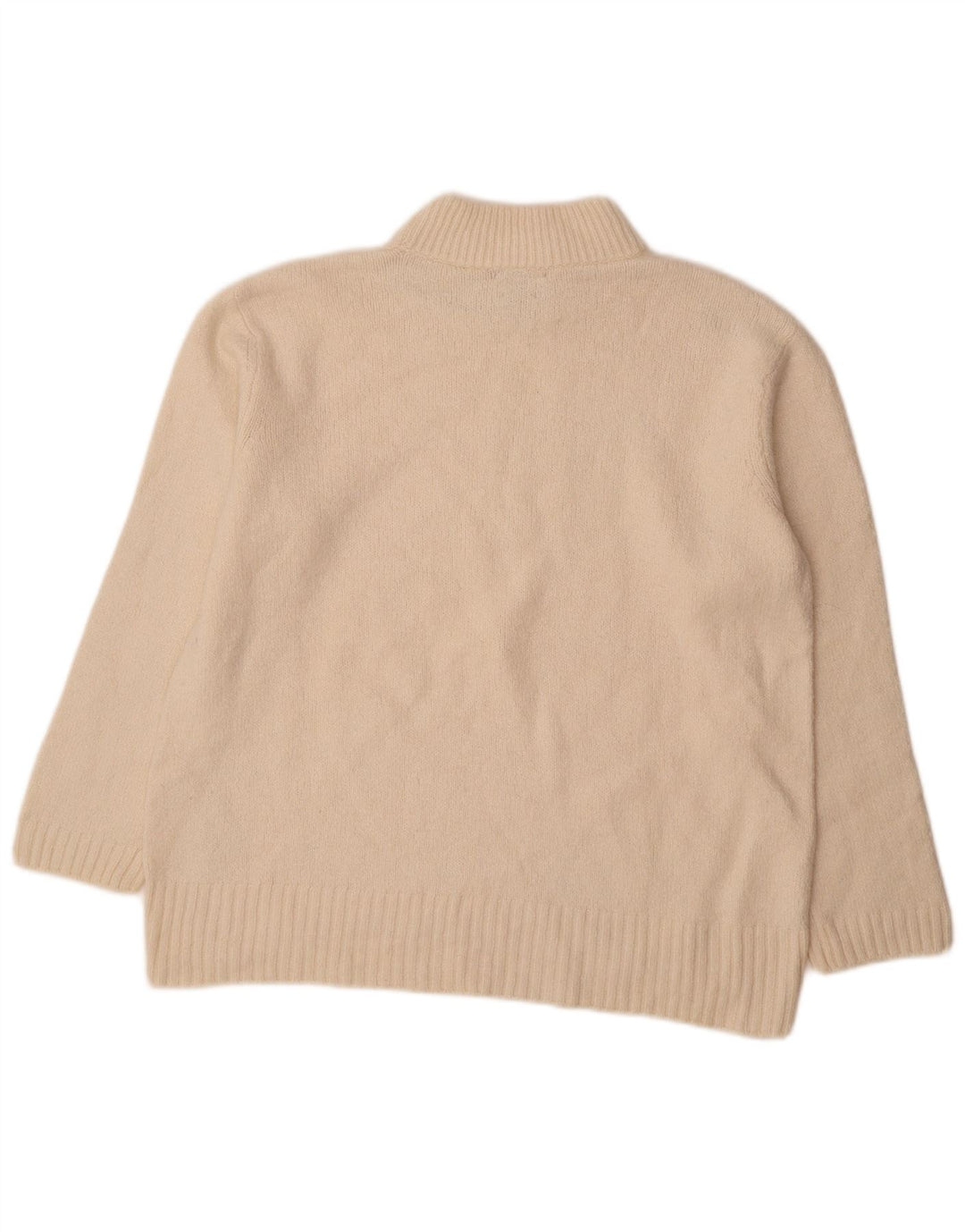 Maglione maglione da donna con collo alto Massimo Dutti UK 16 grande bianco sporco