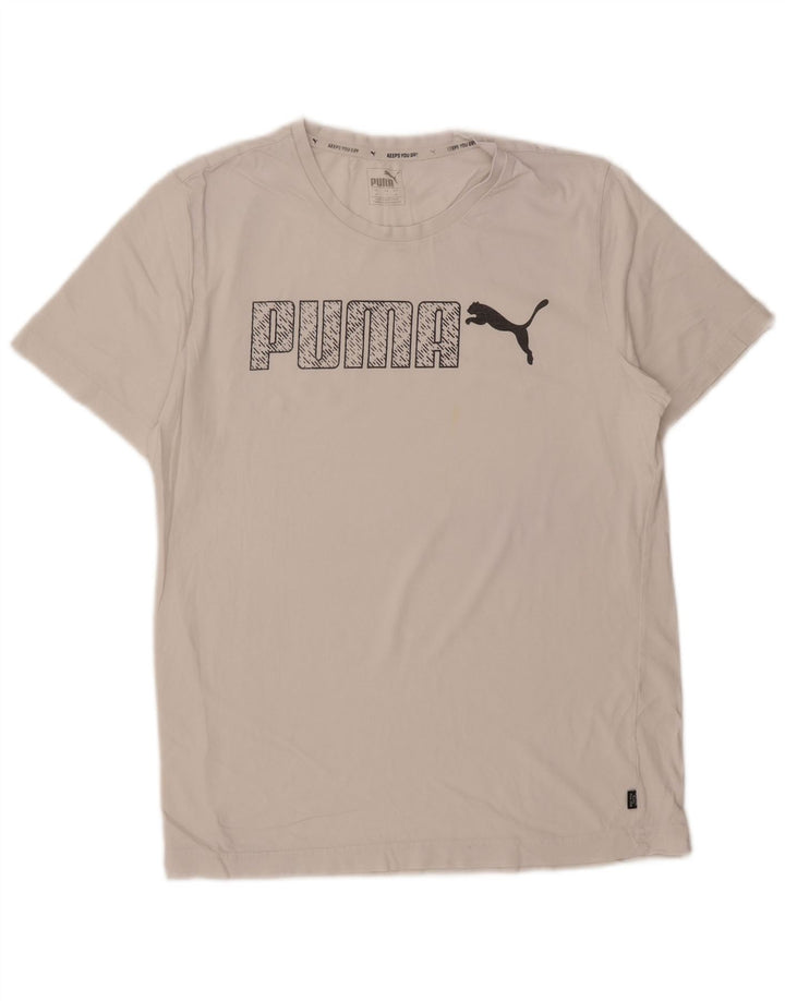 Puma Mens Graphic T-Shirt Top Medium White
