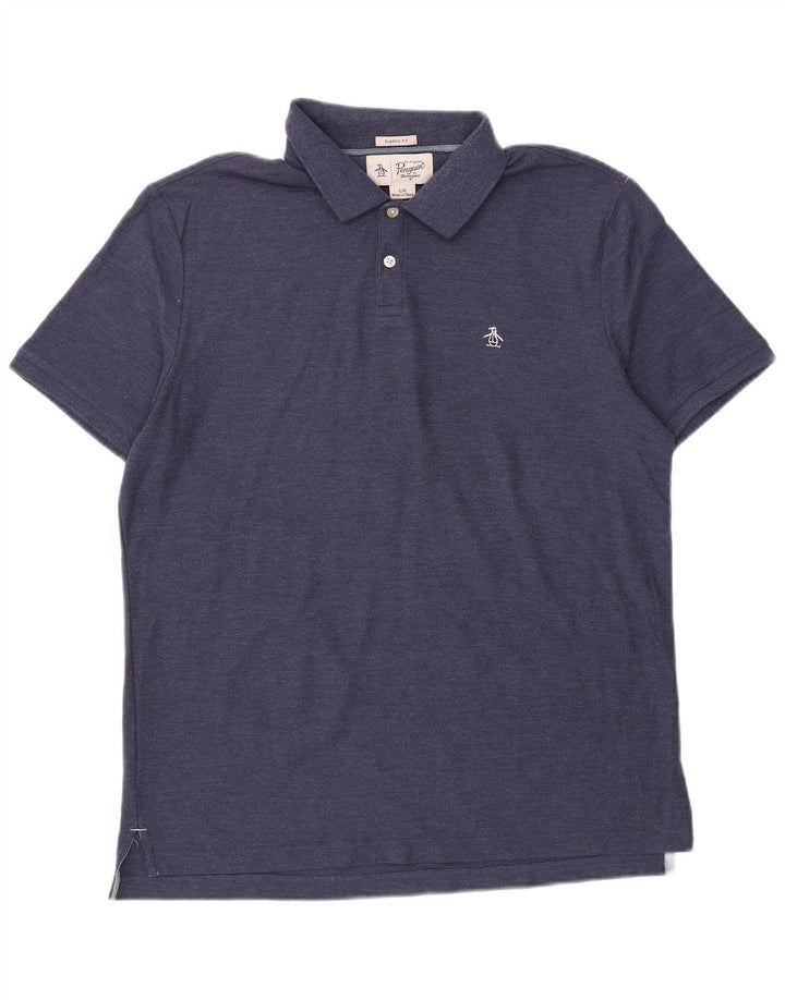 PENGUIN Mens Classic Fit Polo Shirt Large Navy Blue