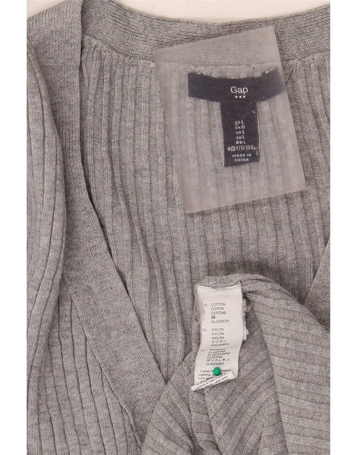 Gap Womens Cardigan Sweater UK 14 Large Grey Cotton Classic