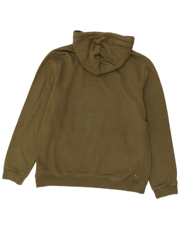 Męski sweter z kapturem i grafiką geograficzną Napapijri 2XL, bawełniany khaki