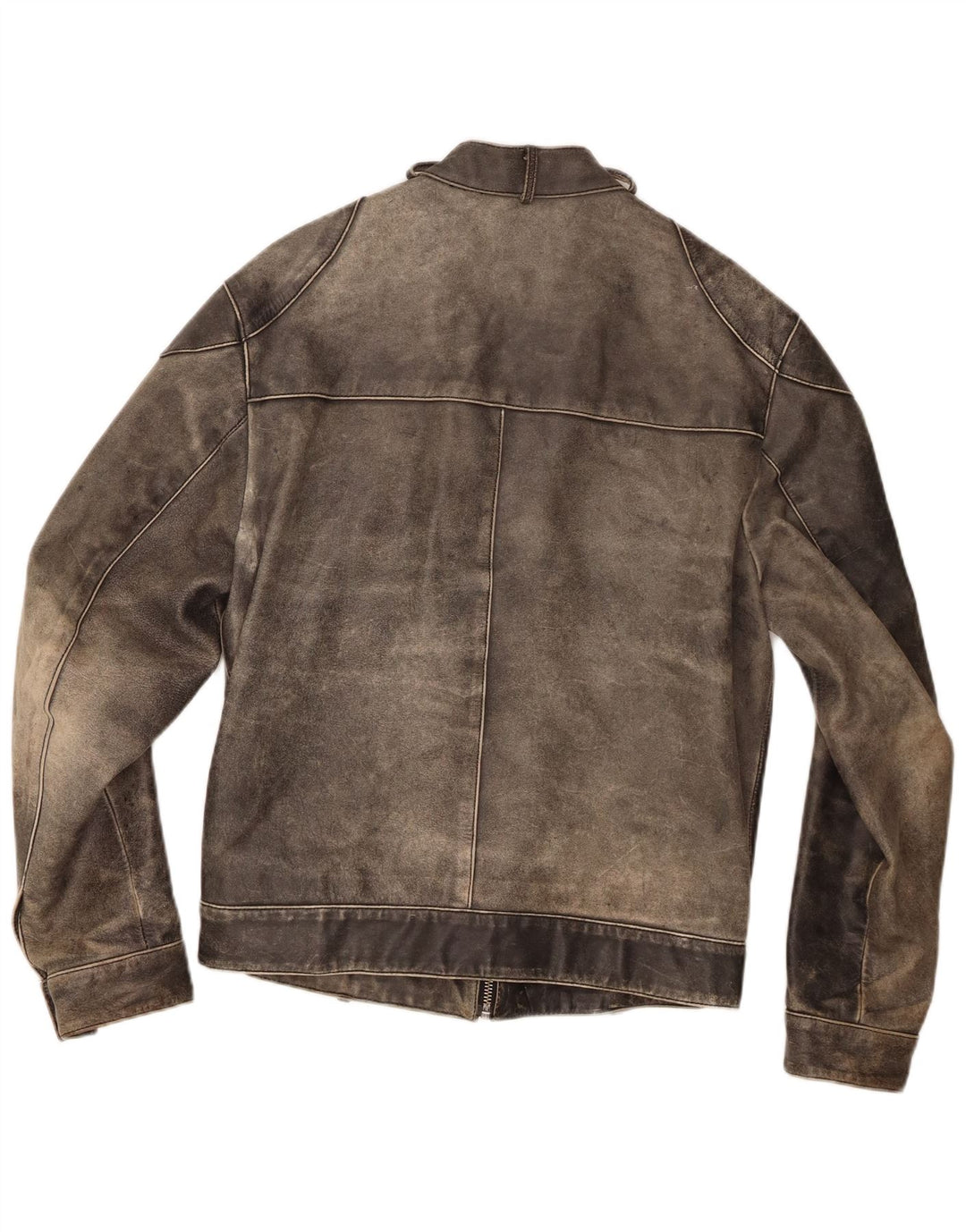 Conbipel Herren Leder Racer Jacke IT 48 Mittelgrau