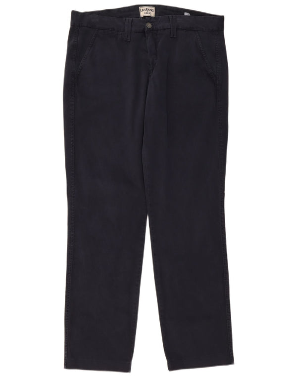 Liu Jo Mens Regular Chino Trousers W36 L31 Navy Blue Cotton