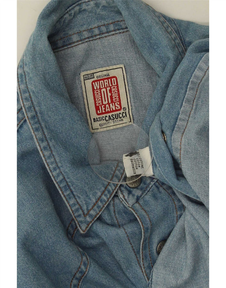 Camicia Denim Uomo Casucci Cotone Blu Medio