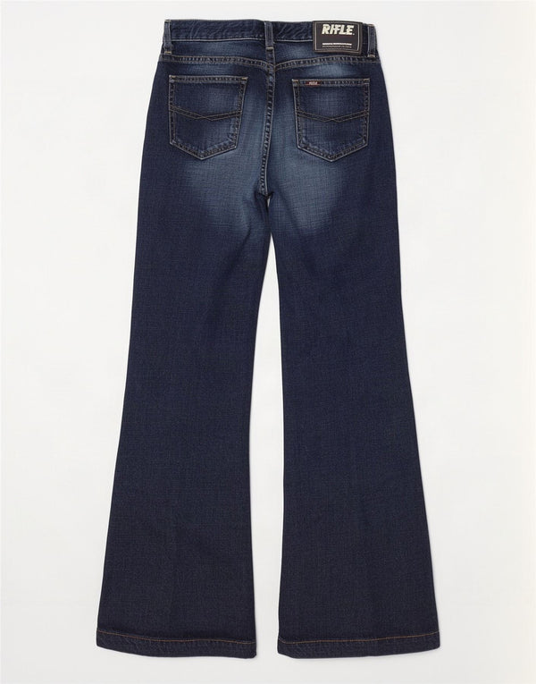 Jeans svasati da donna Rifle lavaggio acido W27 L30 cotone blu
