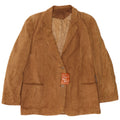 Anfor Womens Suede 2 Button Blazer Jacket IT 52 2XL Beige Leather