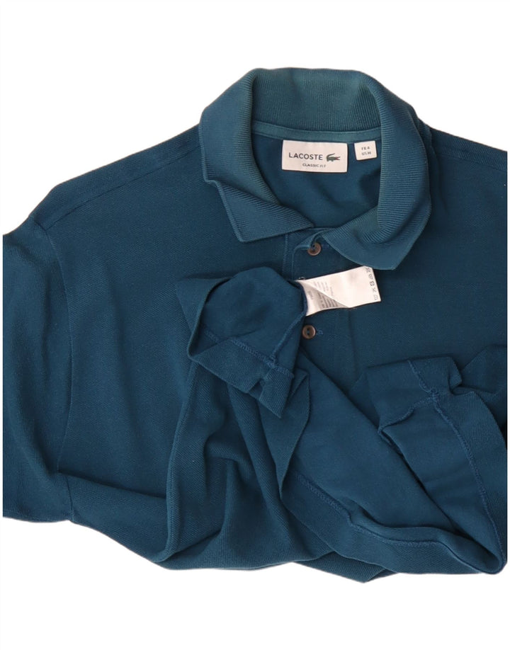 Ανδρικό πουκάμισο Lacoste Classic Fit Polo από μεσαίο μπλε βαμβακερό