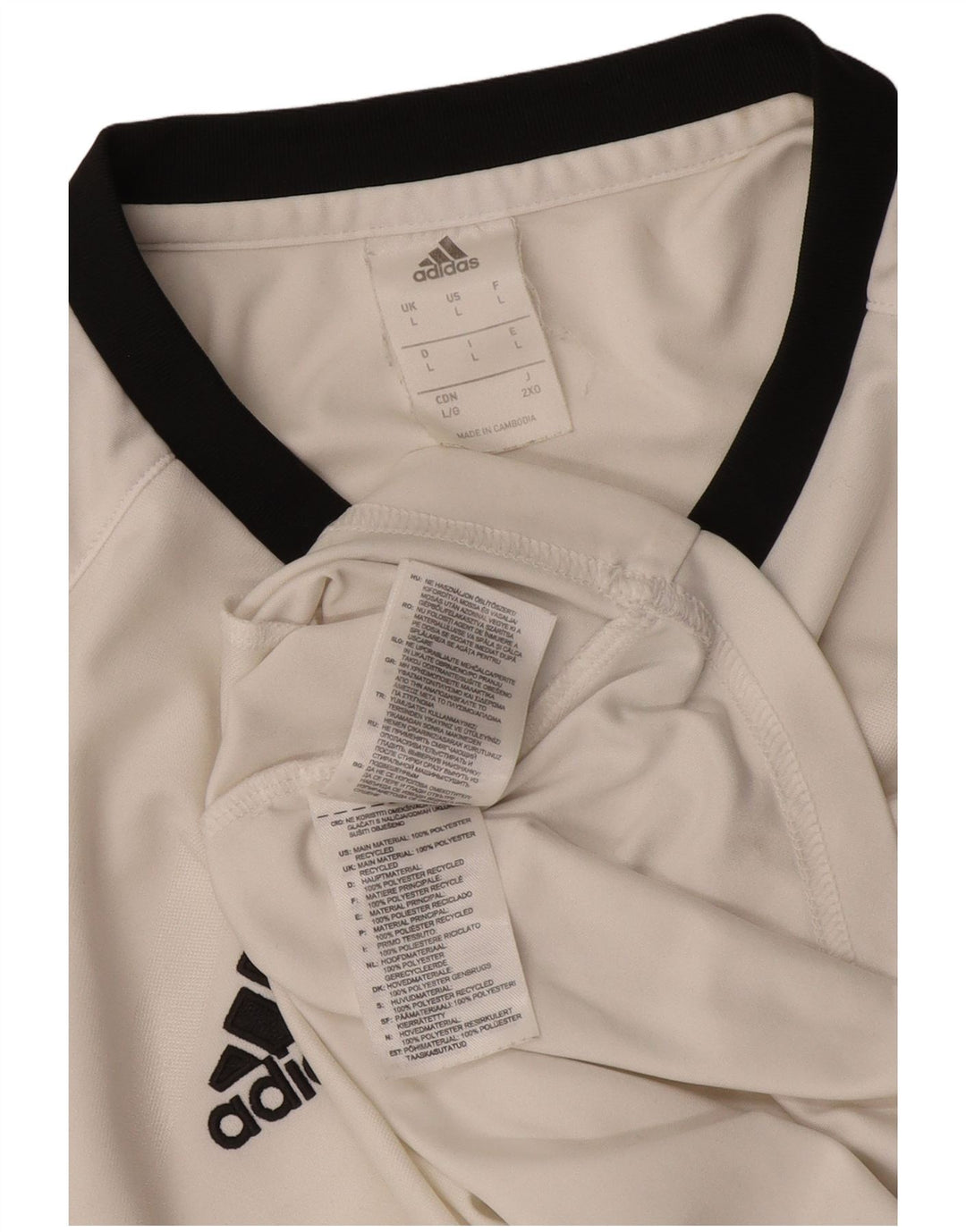 Maglietta Adidas da donna Top Large in poliestere color block bianco